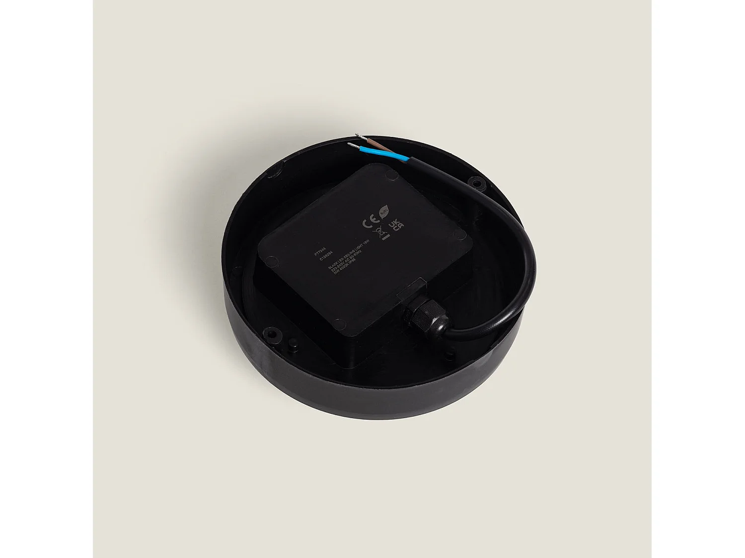 Plafonnier LED Extérieur Rond 15W  Black IP65 Ø140 mm 4000K Blanc neutre