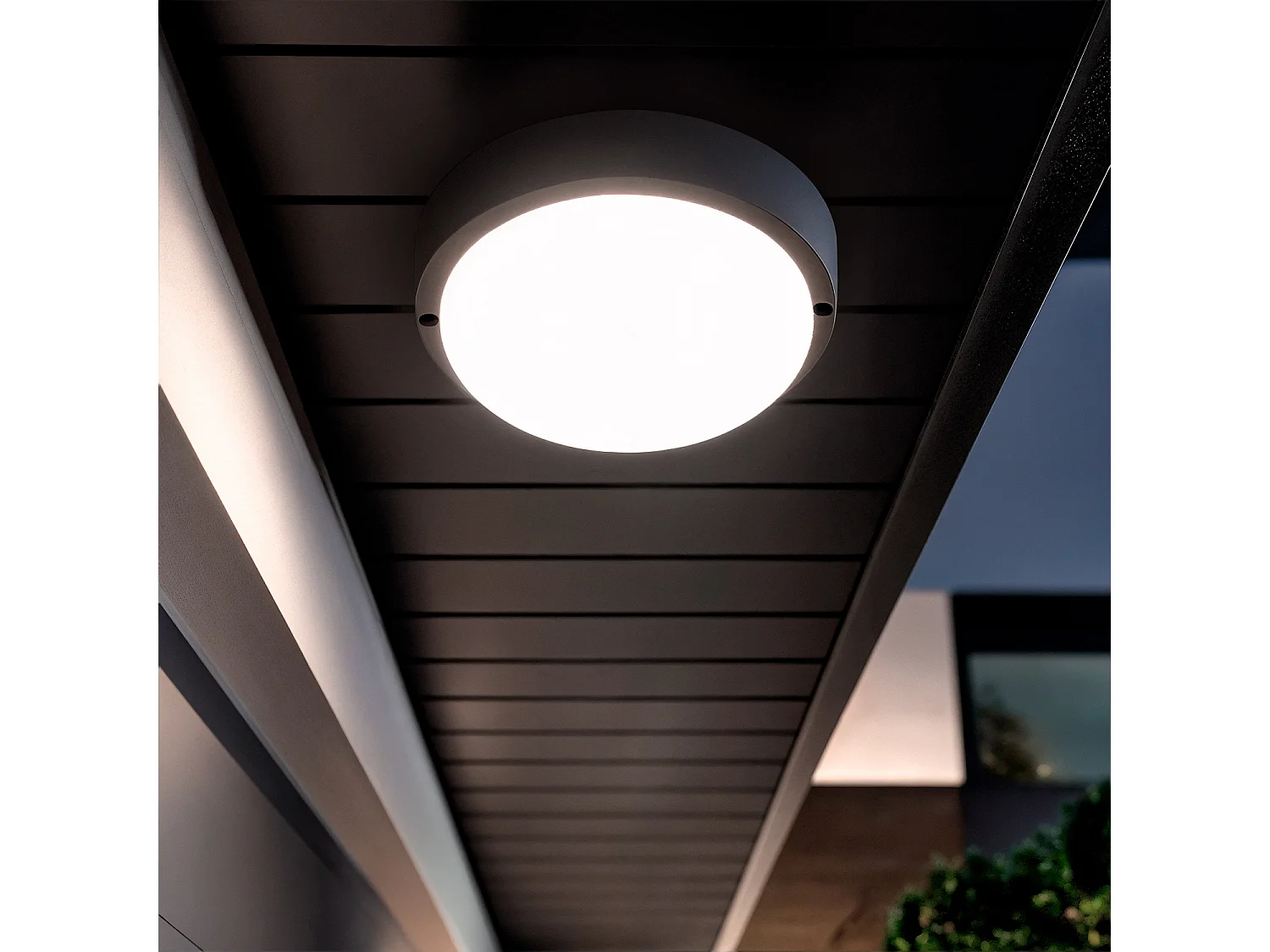 Plafoniera LED 15W Circolare per Esterni Ø140 mm IP65 Black 4000K Bianco Naturale