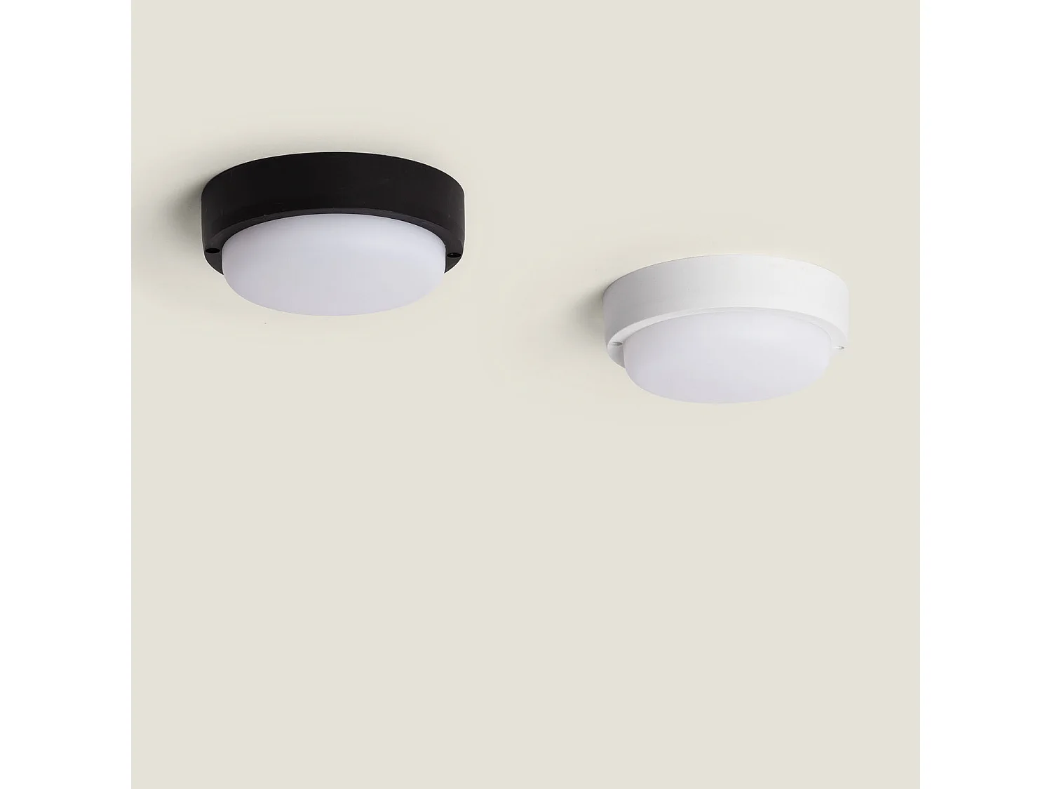 Plafoniera LED 15W Circolare per Esterni Ø140 mm IP65 Black 4000K Bianco Naturale