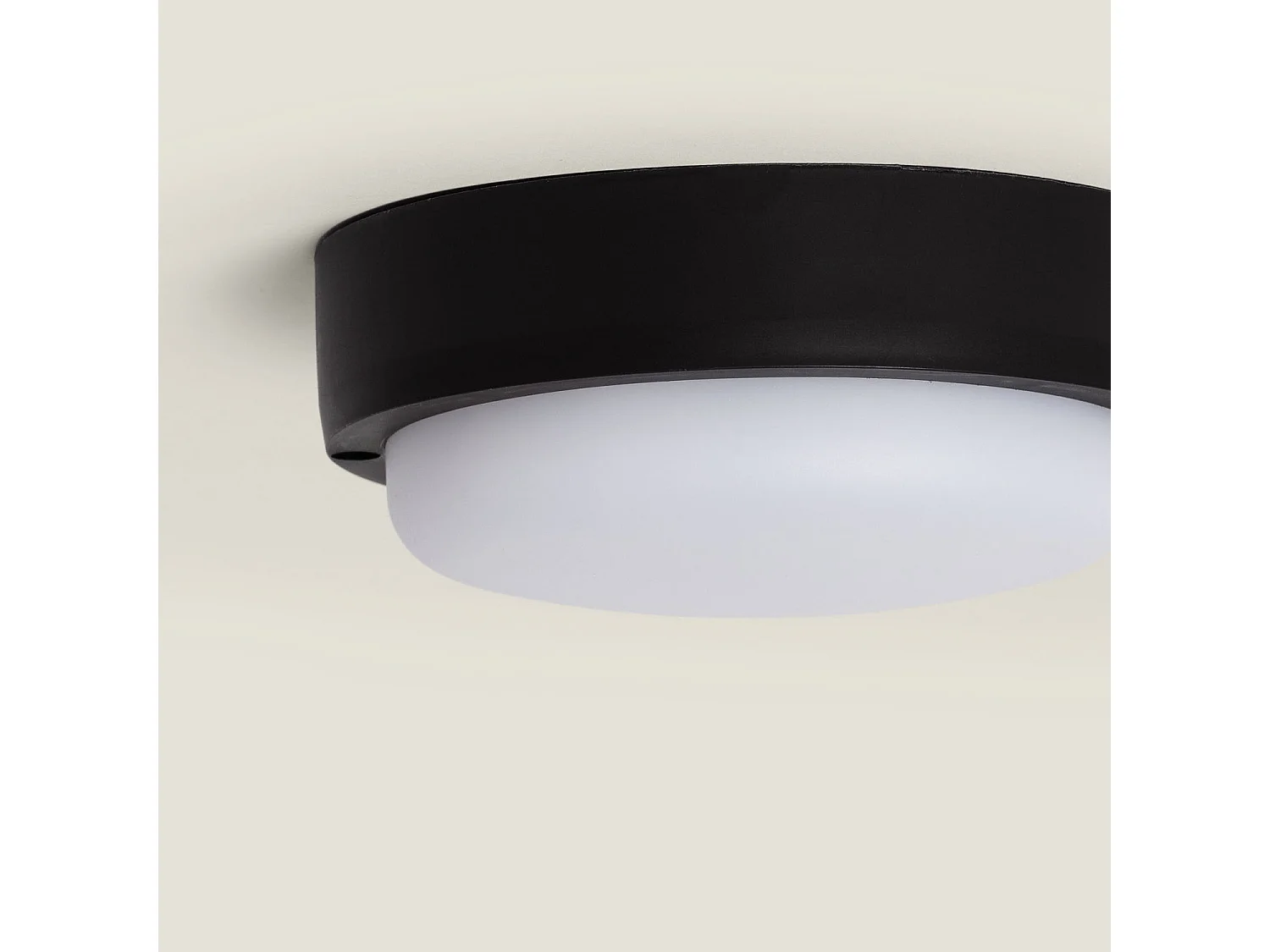 Plafoniera LED 15W Circolare per Esterni Ø140 mm IP65 Black 4000K Bianco Naturale