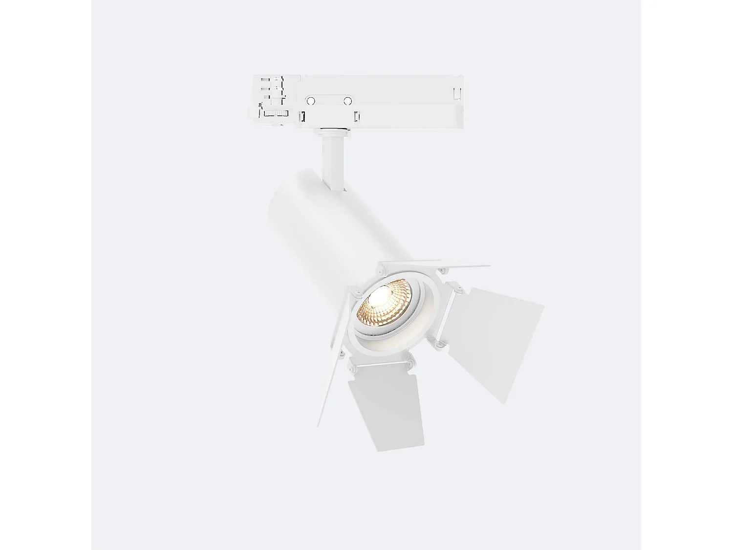 Spot LED Fasano Cinema Cylindre Biseau 30W pour Rail Triphasé Dimmable DALI Blanc 4000K Blanc neutre