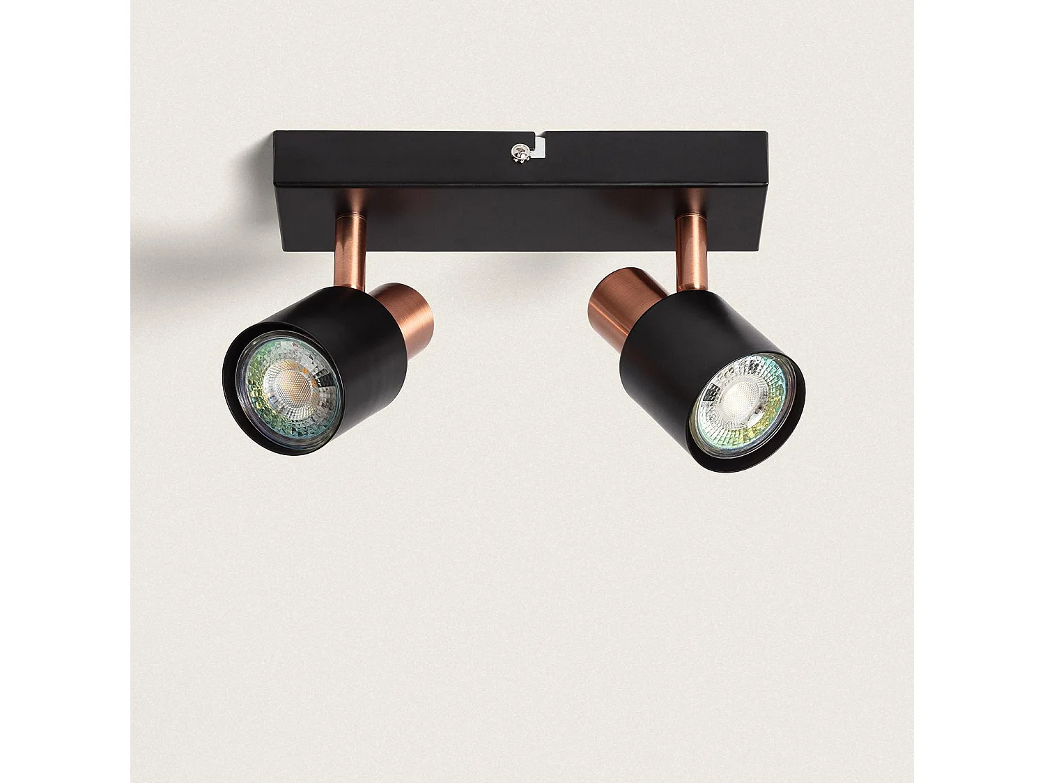 Lampada da Soffitto Orientabile Metallo 2 Faretti Ciro Black Rose Large Nero