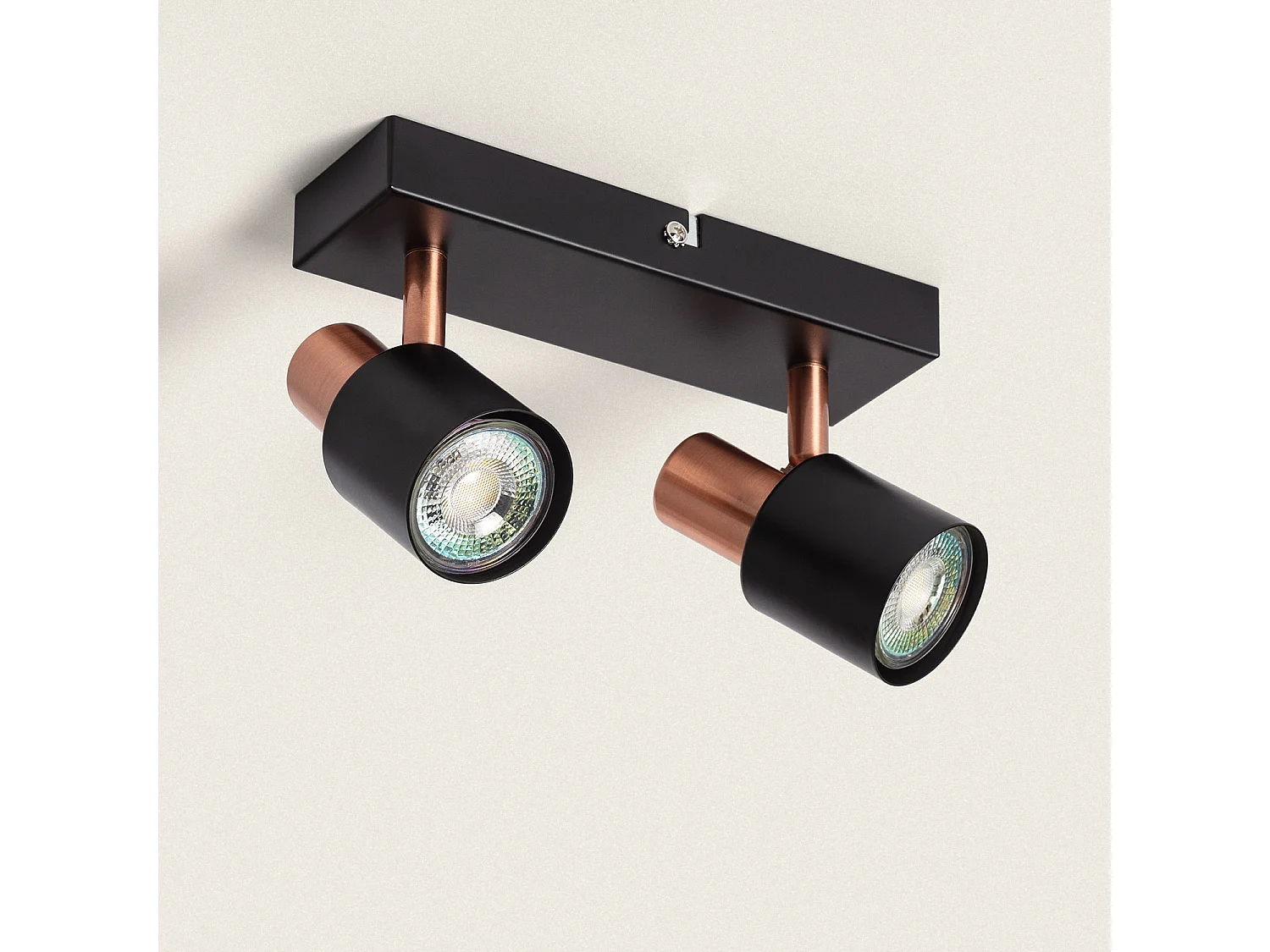 Lampada da Soffitto Orientabile Metallo 2 Faretti Ciro Black Rose Large Nero