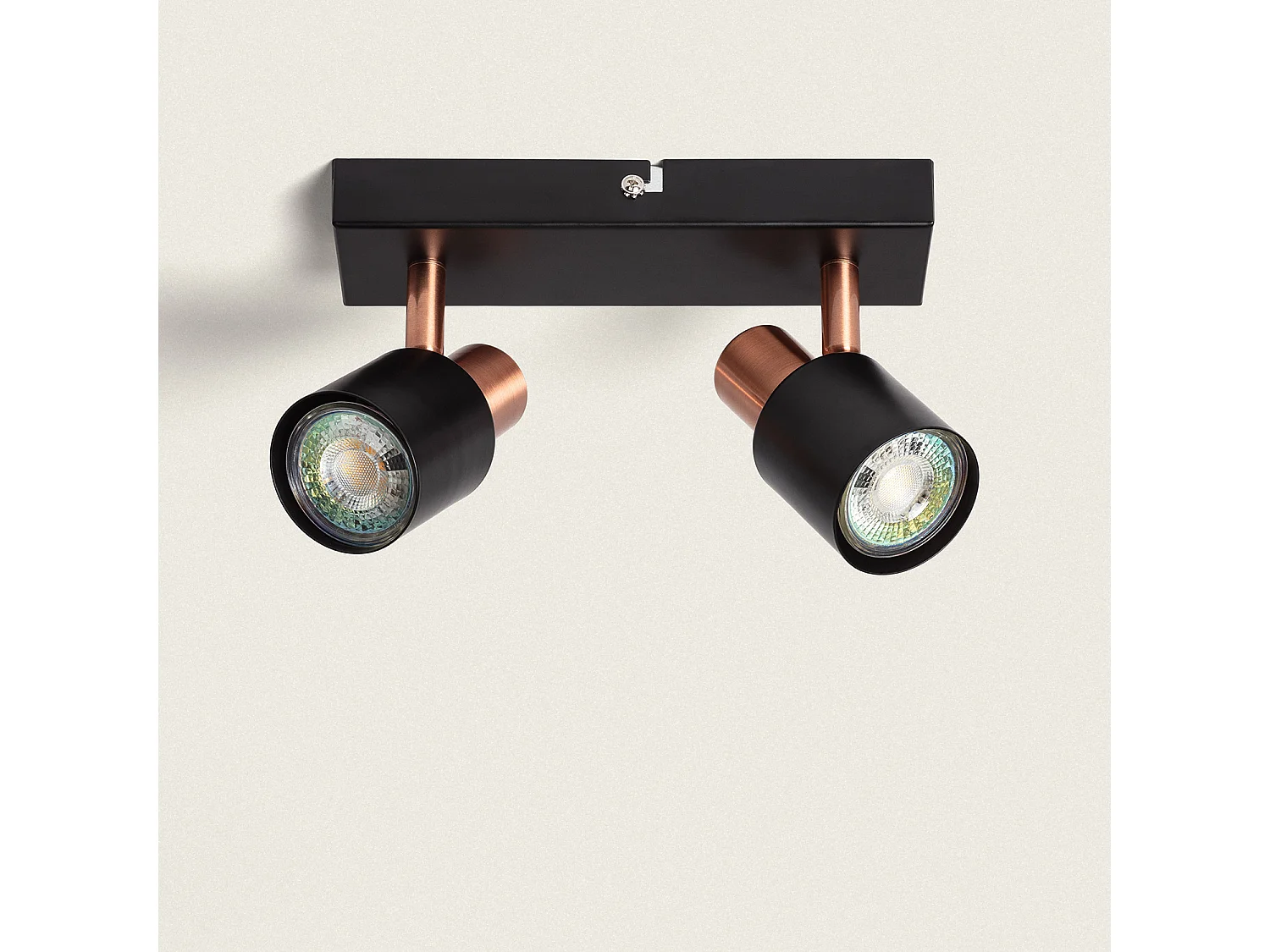 Lampada da Soffitto Orientabile Metallo 2 Faretti Ciro Black Rose Large Nero