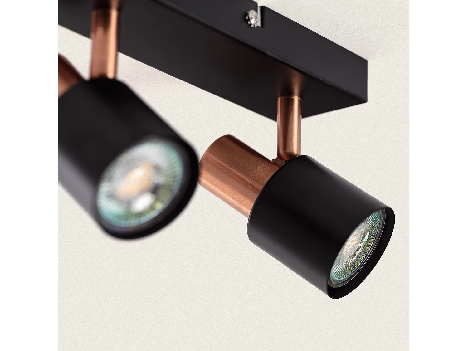Lampada da Soffitto Orientabile Metallo 2 Faretti Ciro Black Rose Large Nero