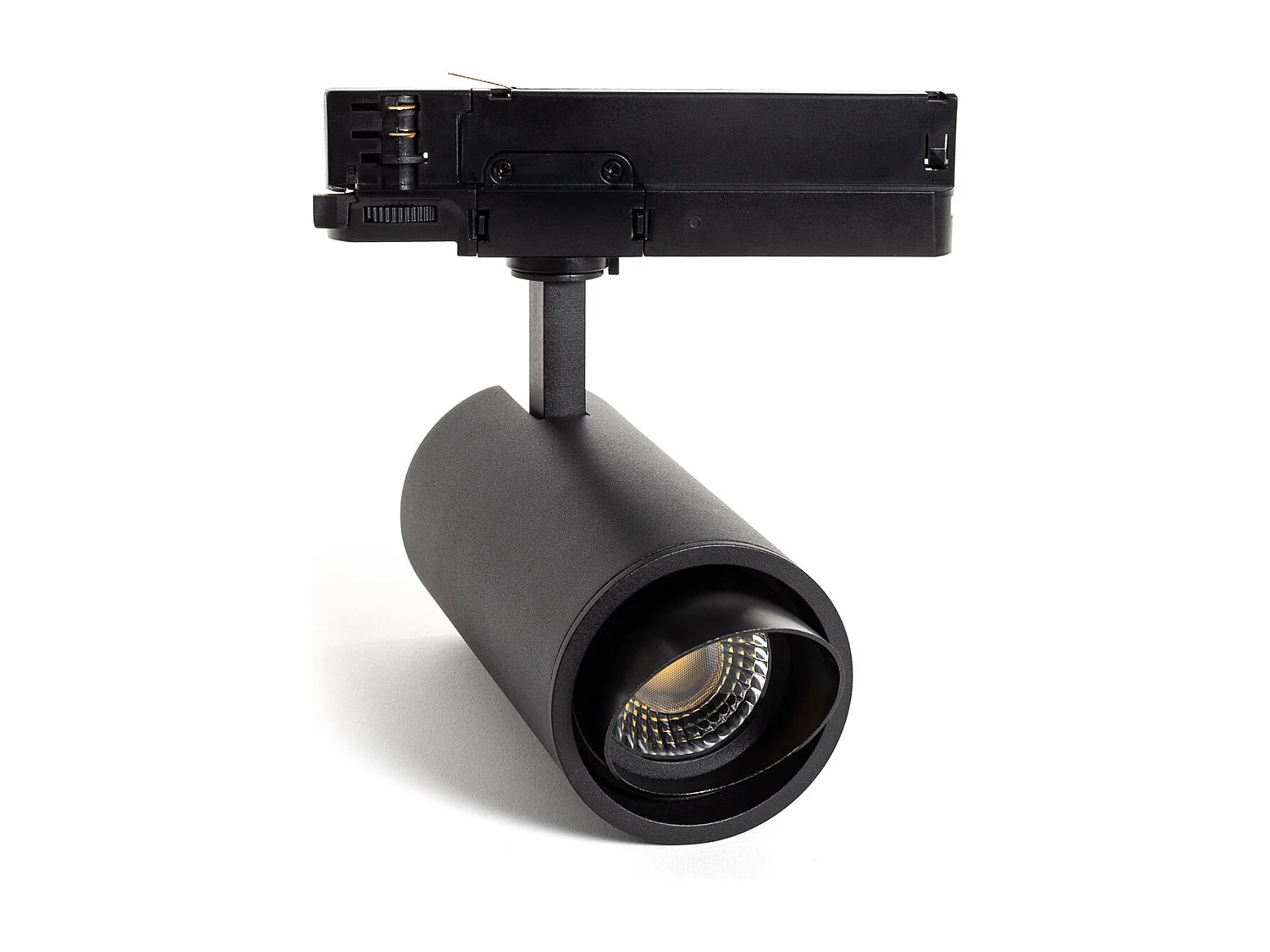 Spot LED Fasano Cylindre Biseau 30W CCT Sélectionnable pour Rail Triphasé Dimmable Noir 2700K - 3200K - 4000K Sélectionnable