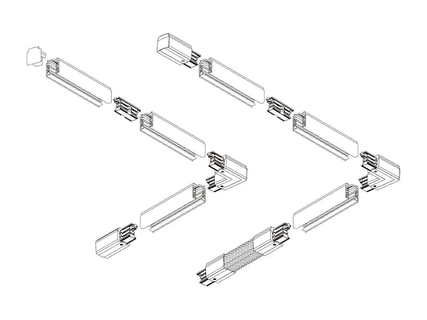 Rail Triphasé DALI pour Spots LED 1 Mètre Noir
