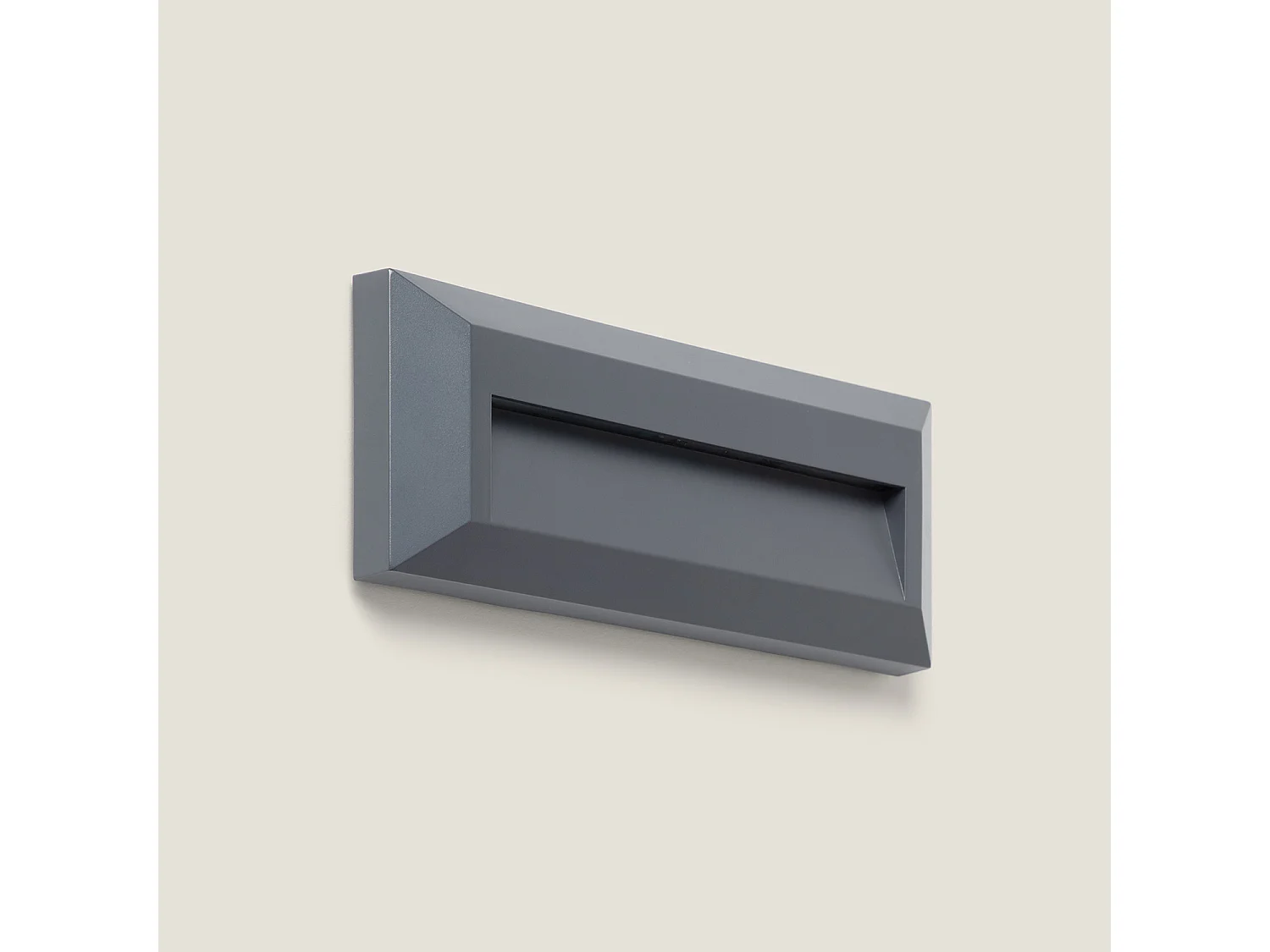 Balise LED Extérieure 2W En Saillie au Mur Rectangulaire Élide Noire  4000K Blanc neutre