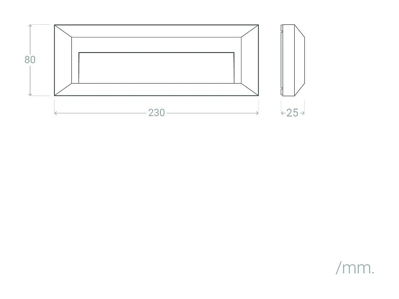 Balise LED Extérieure 2W En Saillie au Mur Rectangulaire Élide Noire  4000K Blanc neutre