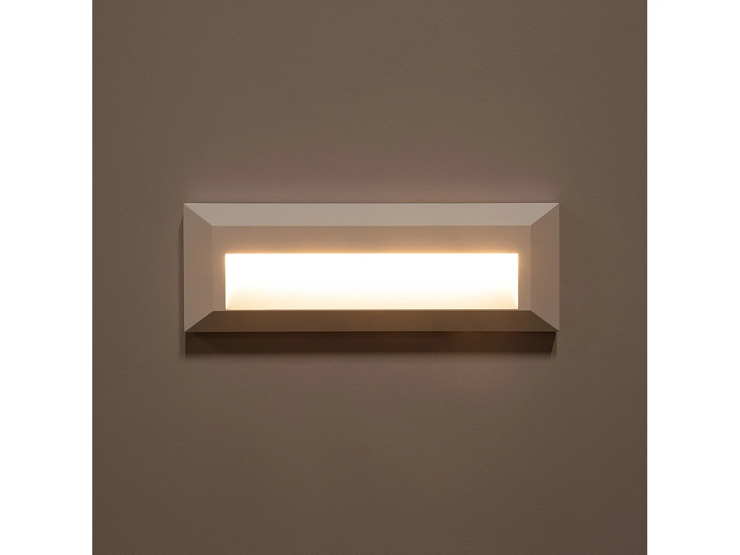 Balise LED Extérieure 2W En Saillie au Mur Rectangulaire Élide Blanche Blanc chaud  2700K