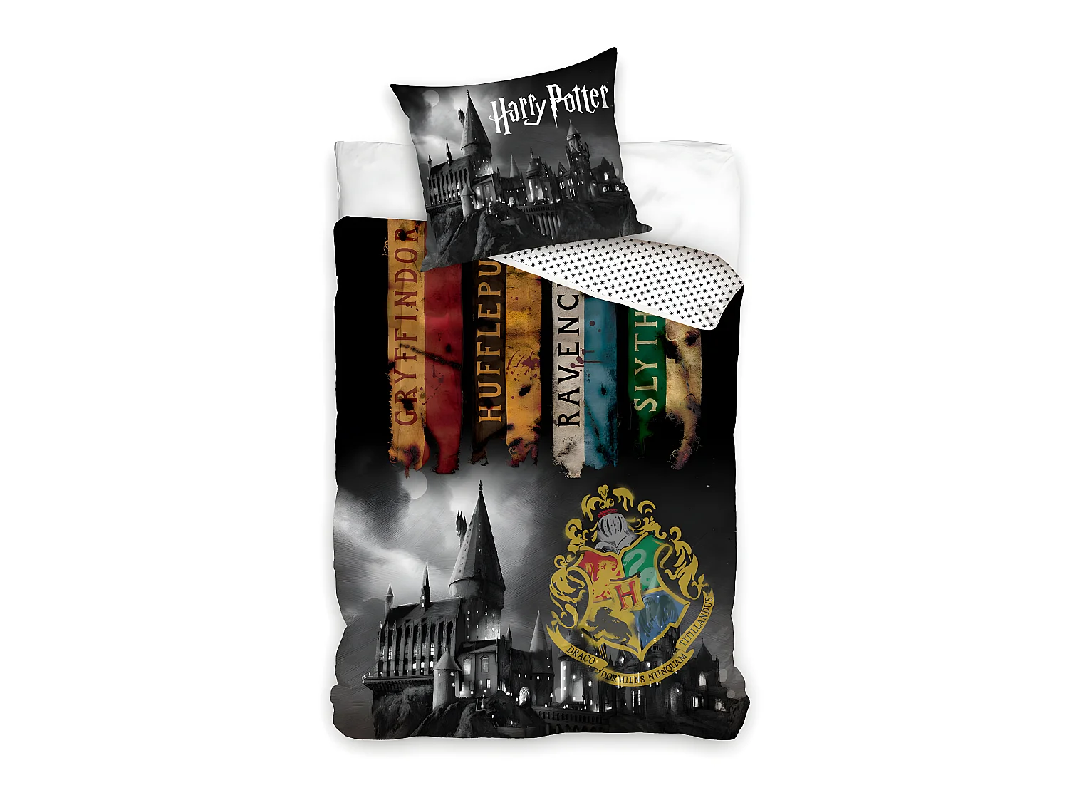 Parure de lit Harry Potter - Poudlard Dark 100% coton 140x200 cm