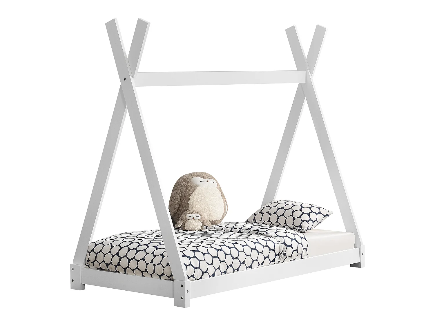 Lit de Tipi pour Enfant Onejda Blanc Mat 160 x 80 cm [en.casa]