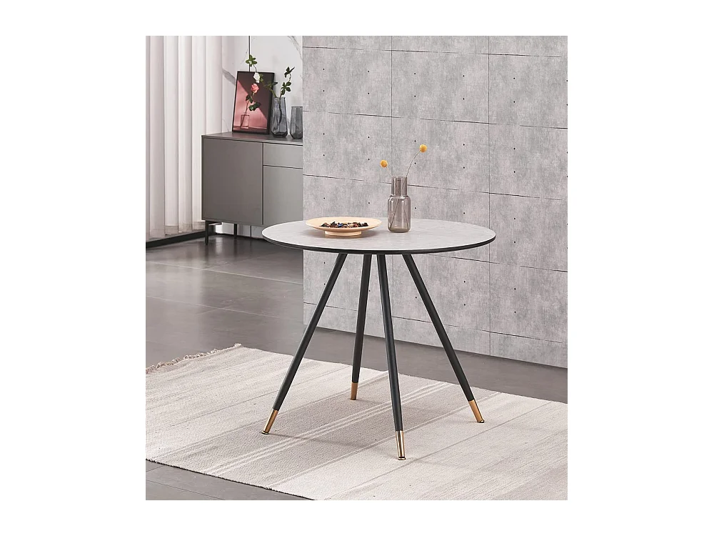 DORCHESTER - Table basse ronde Style Scandinave - Grise