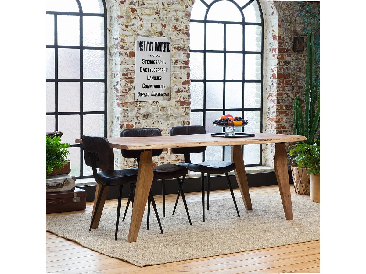 Table à manger en bois d'acacia Loriane