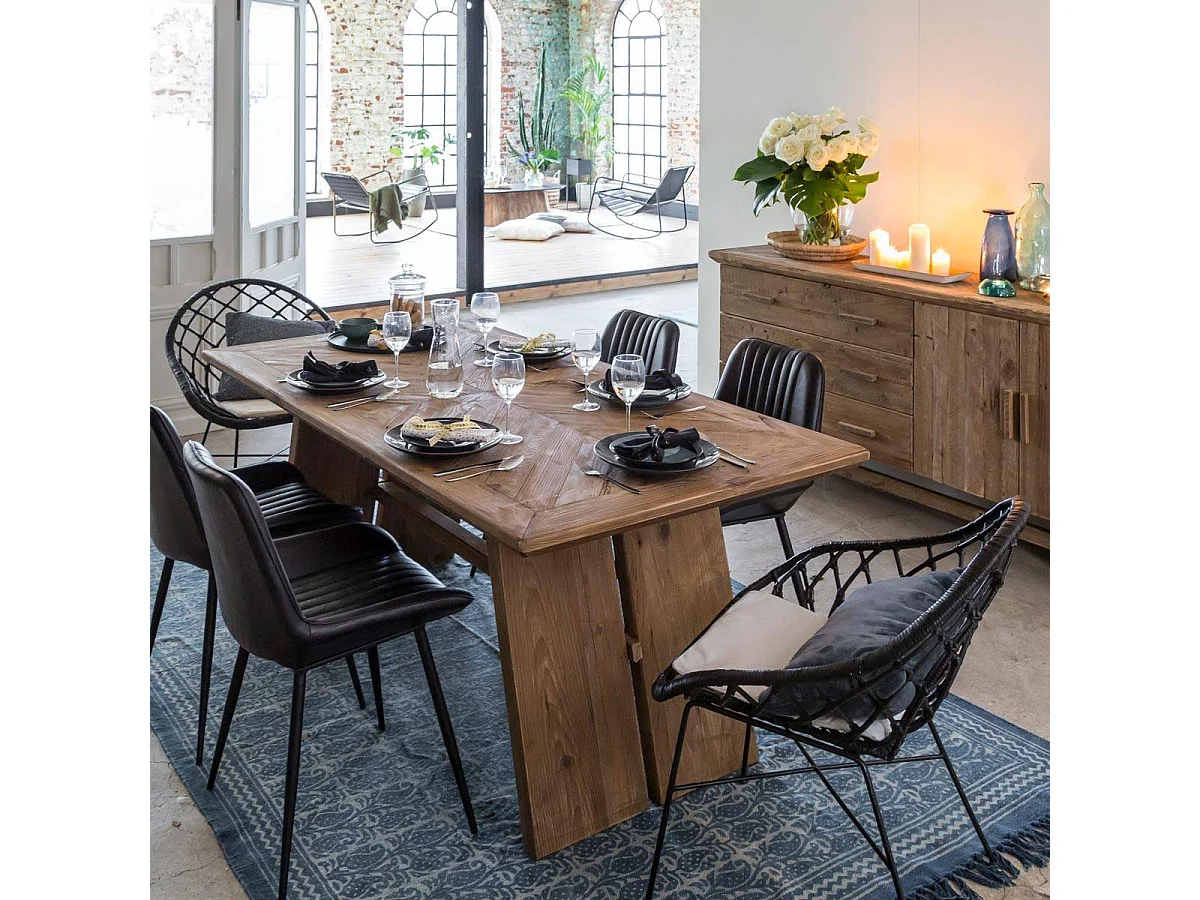 Table à manger en bois recyclé Blaise