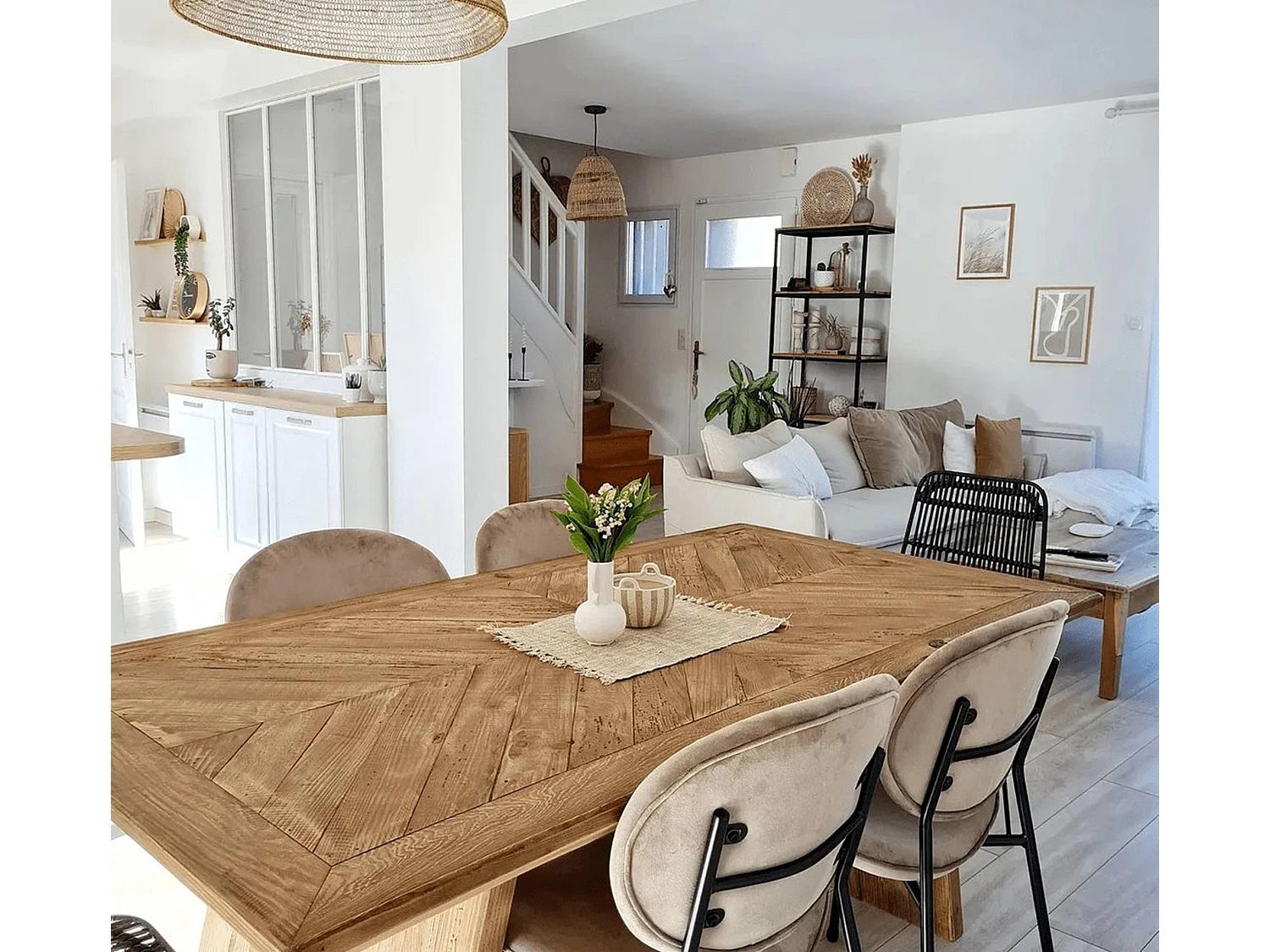 Table à manger en bois recyclé Blaise