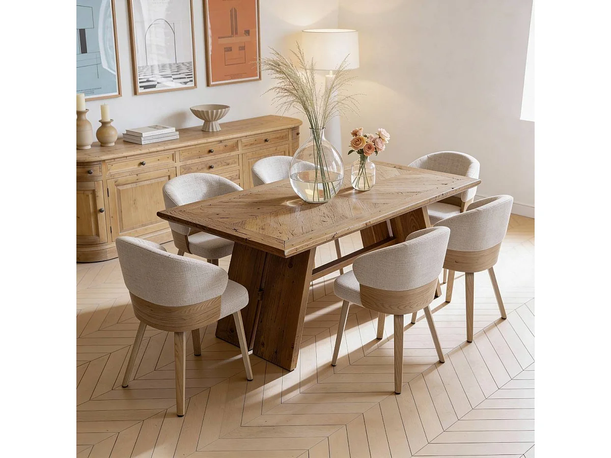 Table à manger en bois recyclé Blaise