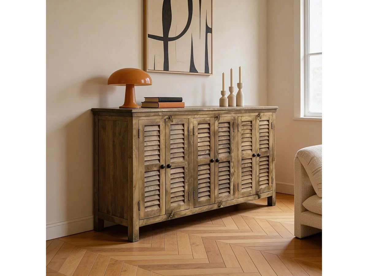 Buffet en bois recyclé 6 portes Aubin