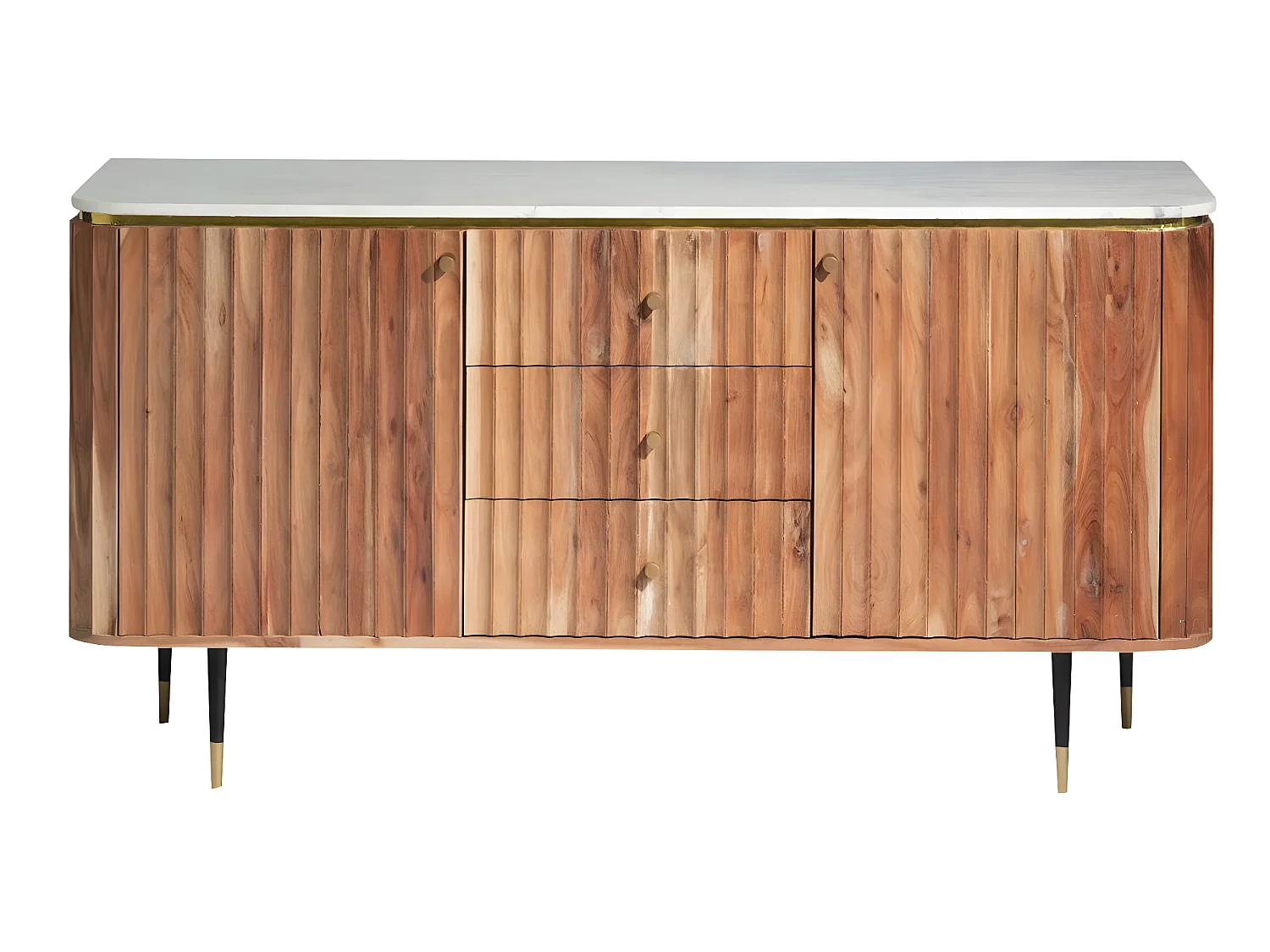 Buffet en bois d'acacia et marbre blanc Judith