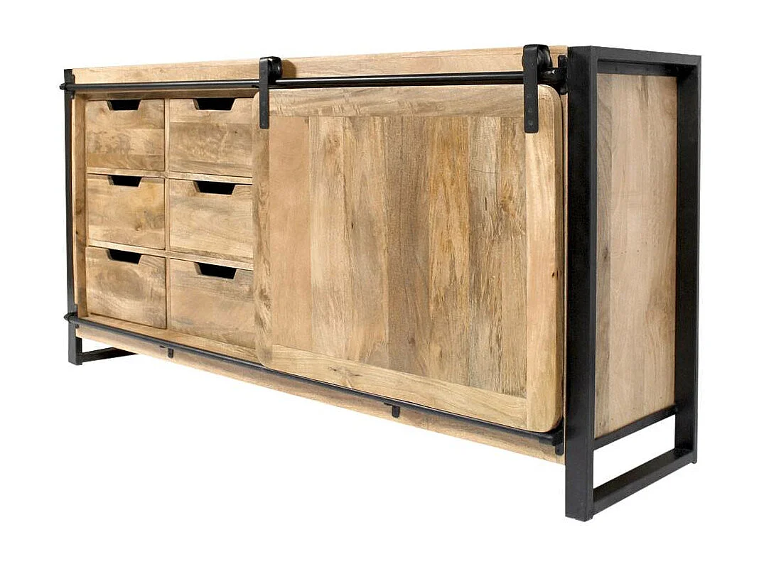 Buffet en bois de manguier avec porte coulissante New-York