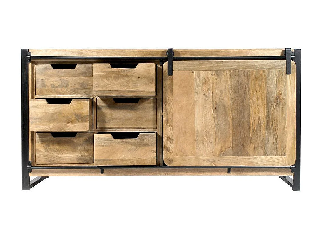 Buffet en bois de manguier avec porte coulissante New-York