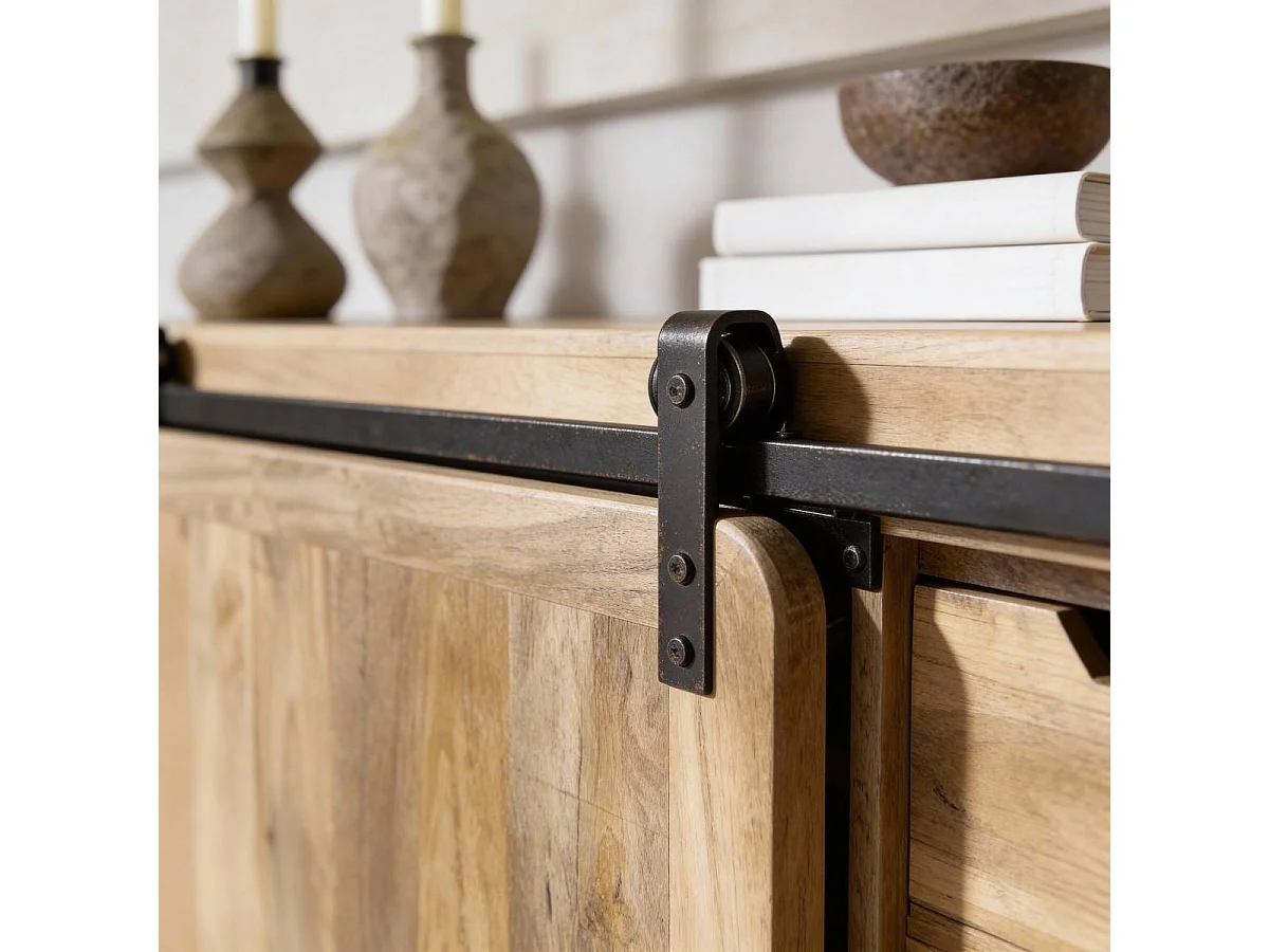 Buffet en bois de manguier avec porte coulissante New-York