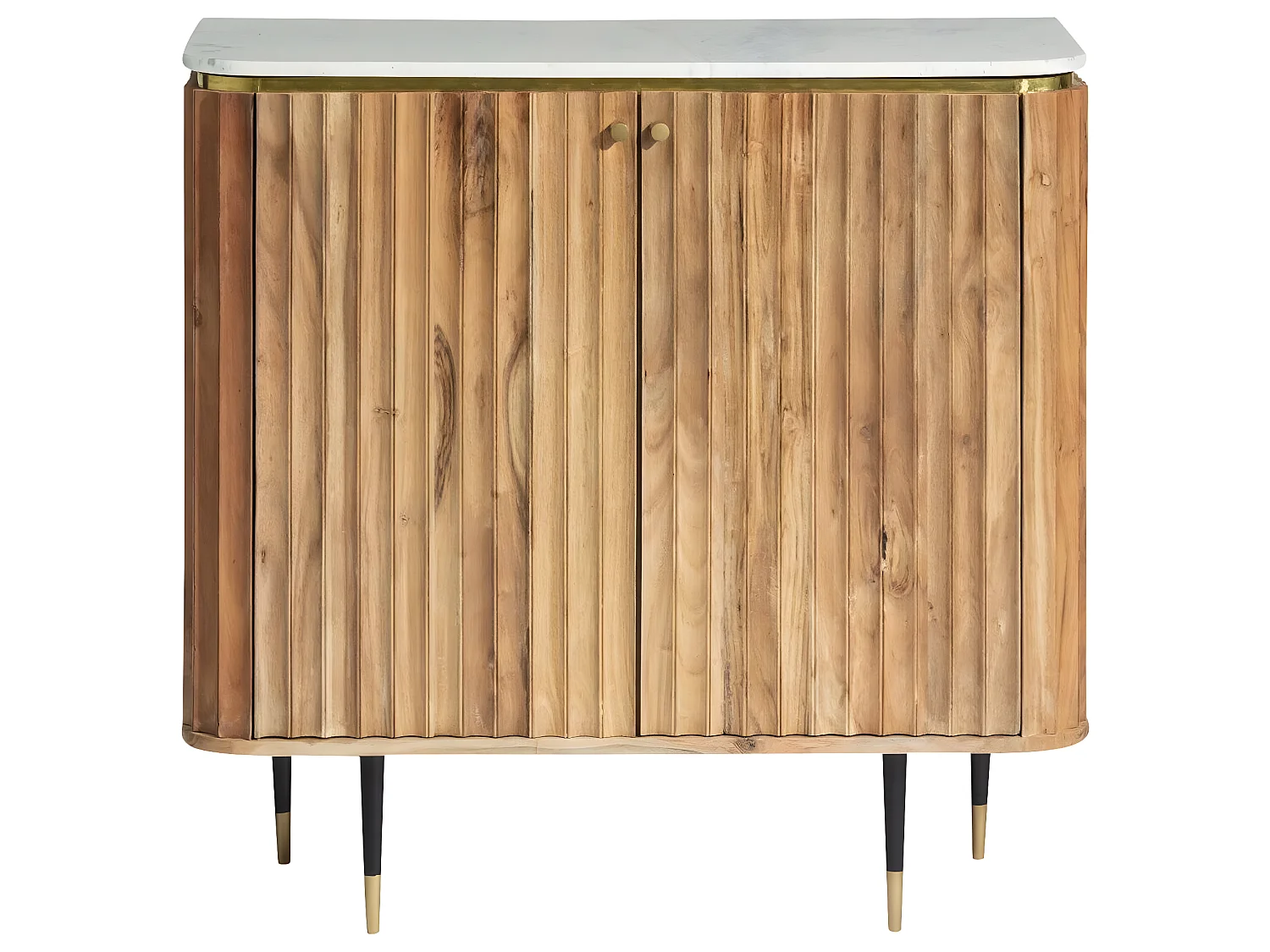 Petit buffet en bois d'acacia et marbre blanc Judith