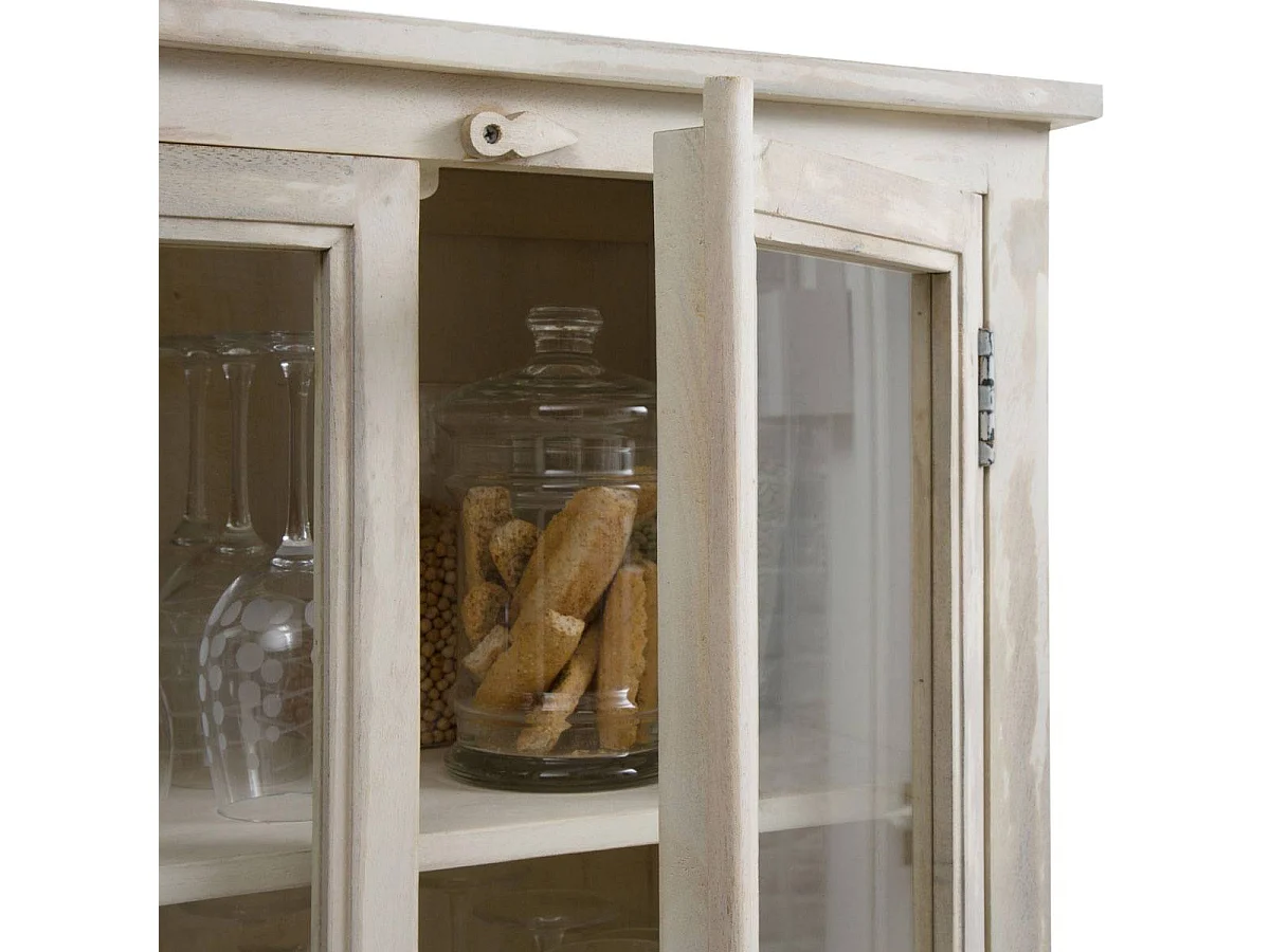 Vaisselier en bois de manguier blanchi Cuzco