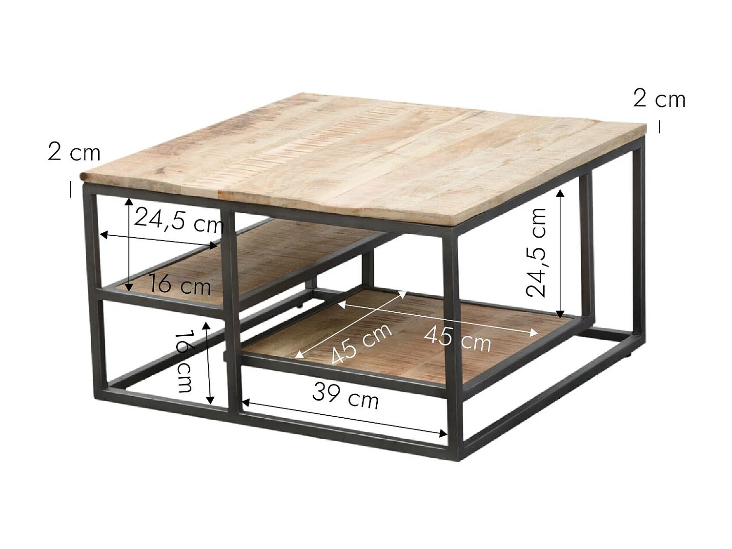 Table basse en bois de manguier Carolane