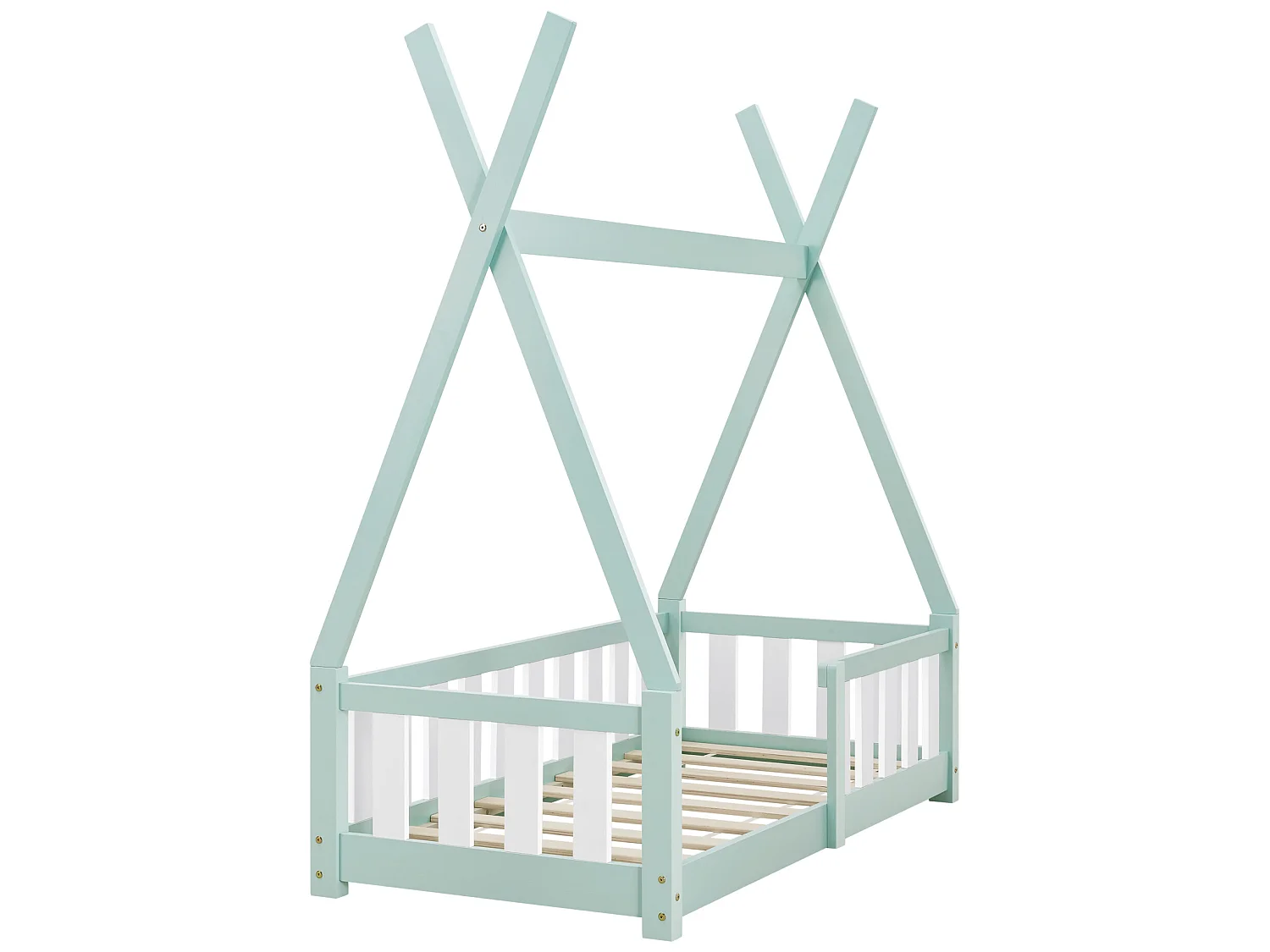 Lit Tipi Avec Matelas Orthopédique Helsingborg Menthe 140 X 70 Cm [en.casa]