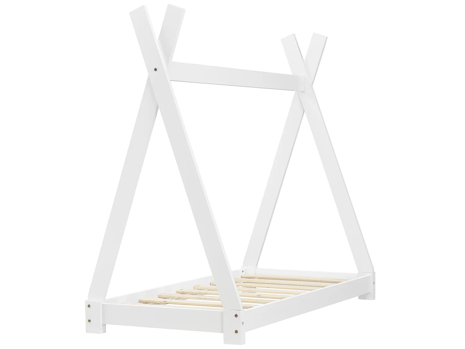 Lit Tipi Pour Enfants Avec Matelas Orthopédique Onejda Blanc 70 X 140 Cm