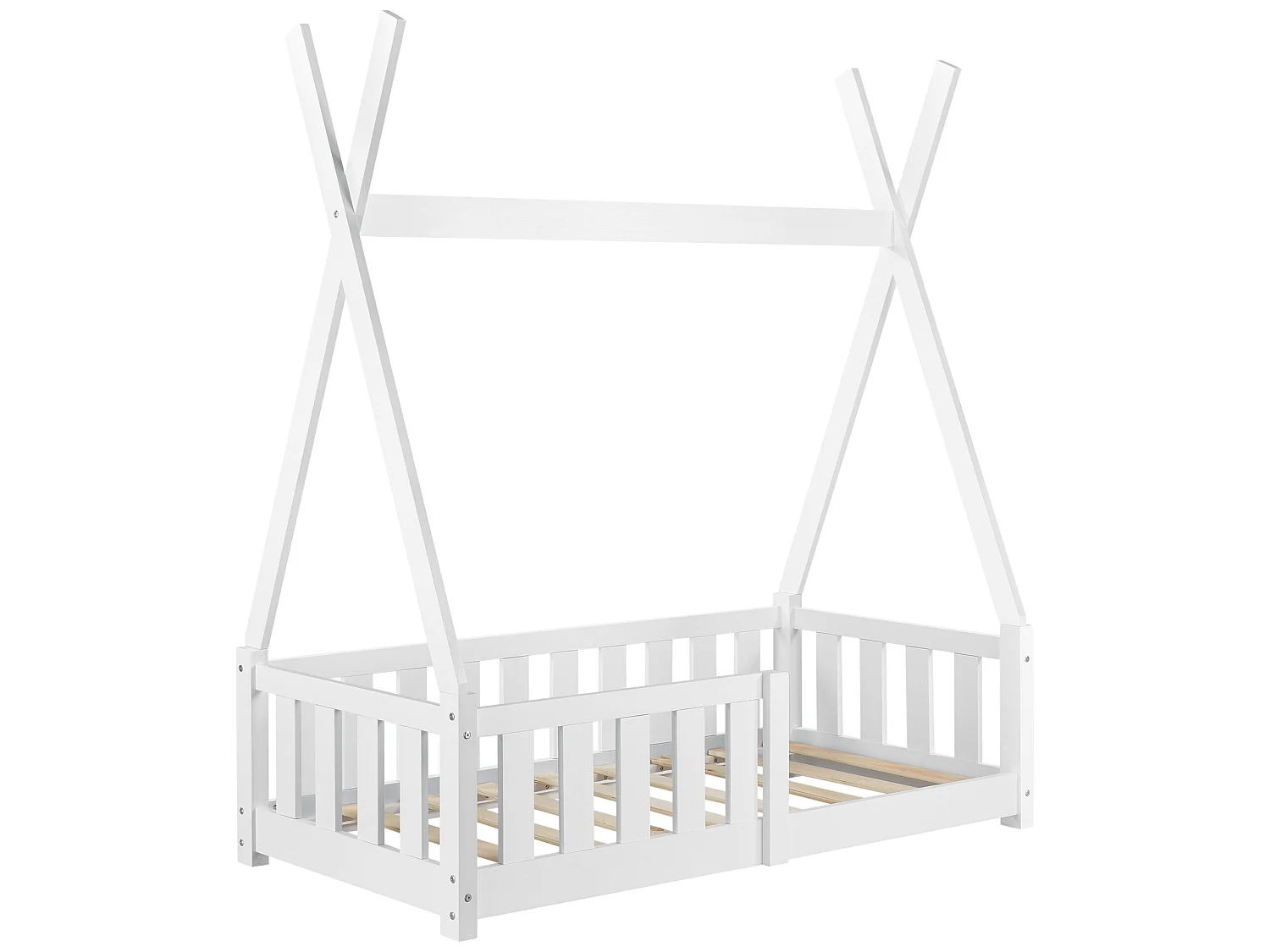 Lit Tipi Avec Matelas Orthopédique Helsingborg Blanc 140 X 70 Cm [en.casa]