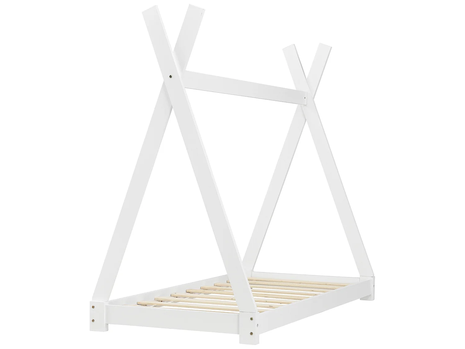 Lit Tipi Pour Enfants Avec Matelas Orthopédique Onejda Blanc 80 X 160 Cm