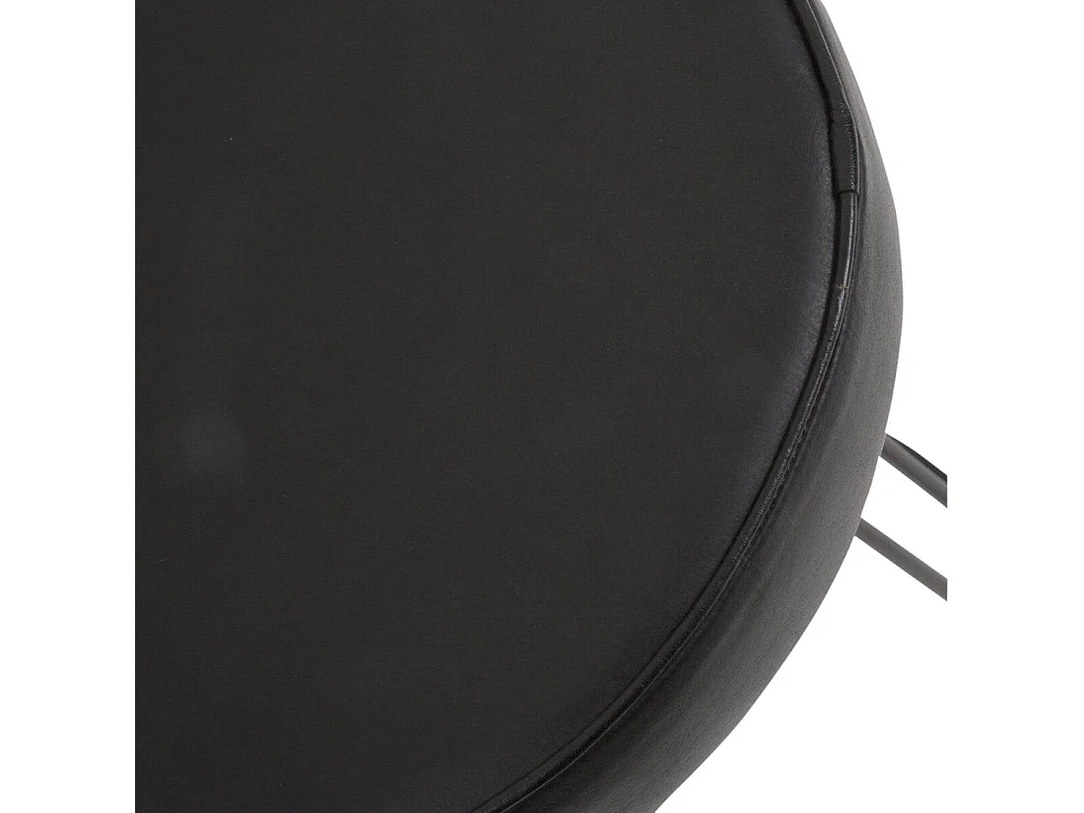 Tabouret réglable en cuir noir Gaston