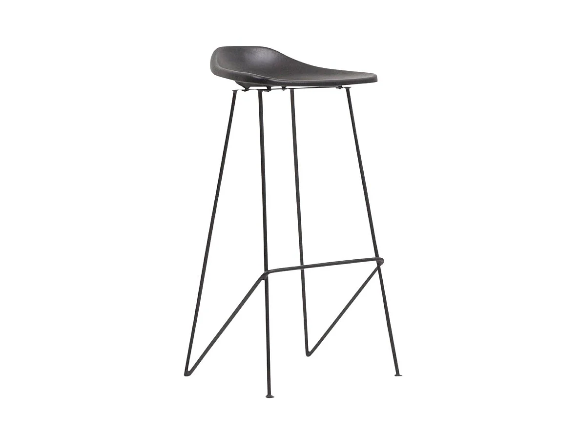 Tabouret de bar en cuir noir Archi