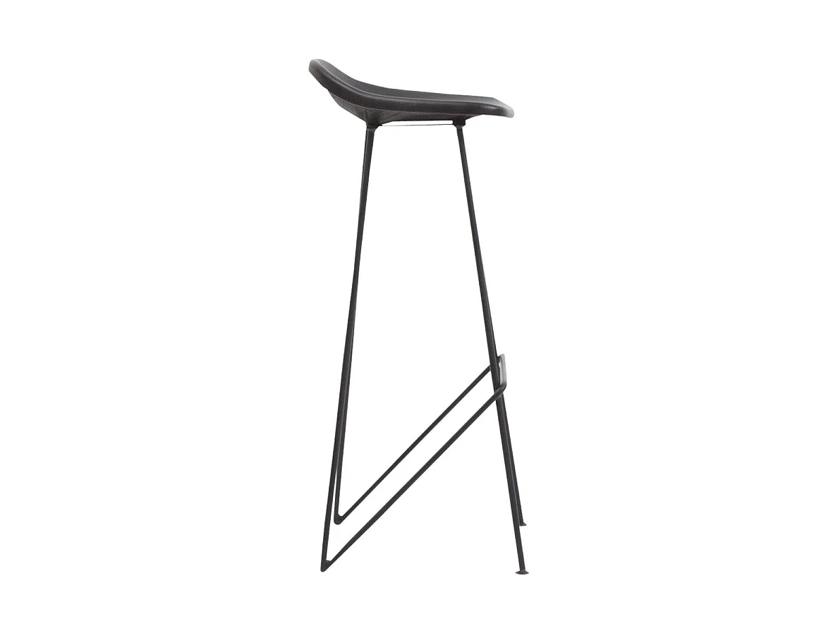 Tabouret de bar en cuir noir Archi
