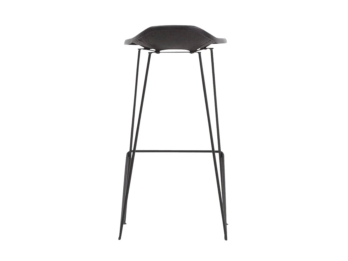 Taburete de bar industrial de cuero negro Archi