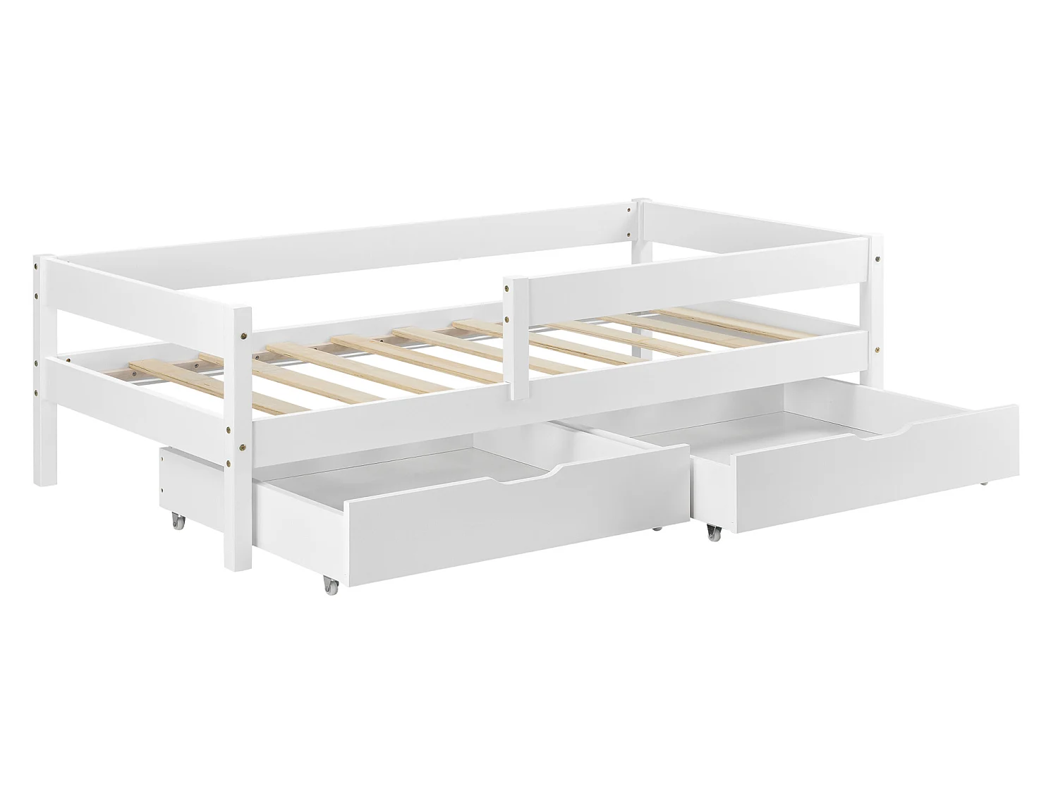 Lit D'enfant Design Avec 2 Tiroirs Borgarnes 90 X 200 Cm Blanc [en.casa]