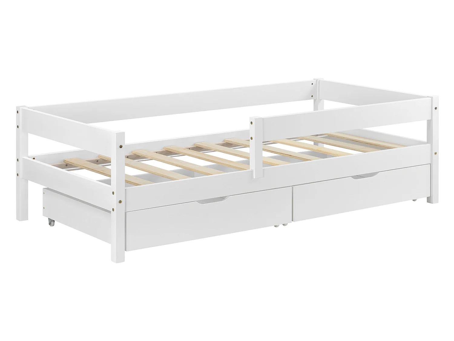Lit D'enfant Design Avec 2 Tiroirs Borgarnes 90 X 200 Cm Blanc [en.casa]