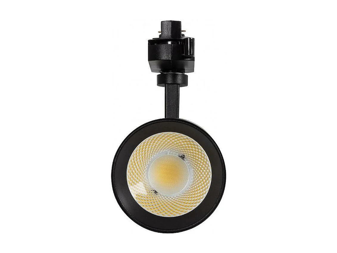 Spot LED sur Rail Monophasé 30W Mallet Dimmable Noir 3000K Blanc chaud