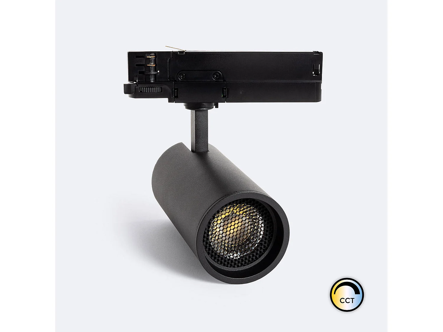 Spot LED Fasano Anti-éblouissement 30W CCT Sélectionnable pour Rail Triphasé Dimmable Noir 2700K - 3200K - 4000K Sélectionnable