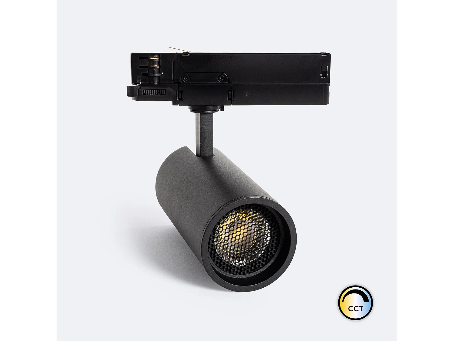 Spot LED Fasano Anti-éblouissement 30W CCT Sélectionnable pour Rail Triphasé Dimmable Noir 2700K - 3200K - 4000K Sélectionnable