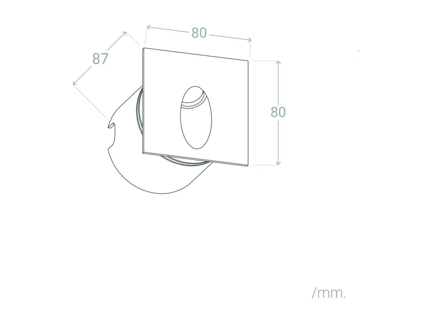 Balise Extérieure Murale LED Encastrable 3W Carrée Ellis Blanche  4000K Blanc neutre