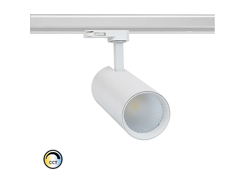 Spot LED sur Rail Triphasé 30W Bertha CCT Sélectionnable Blanc (3000K - 4000K - 6000K) Sélectionnable (chaud-neutre-froid)