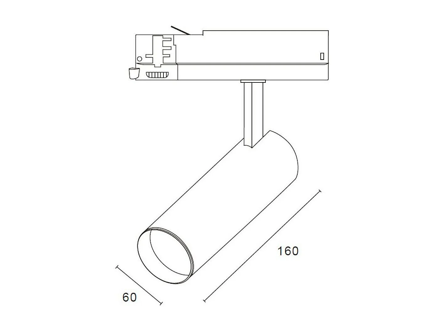 Spot LED sur Rail Triphasé 20W Carlo Blanc 5000K Blanc neutre