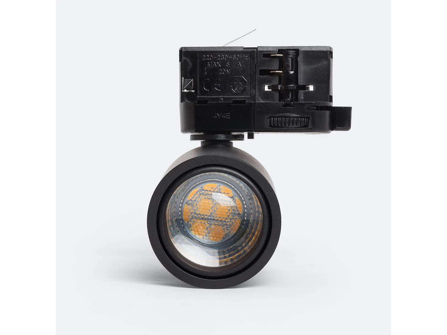 Spot à Douille sur Rail Triphasé Ágata Multiangle 10-50º pour Ampoule GU10 Noir