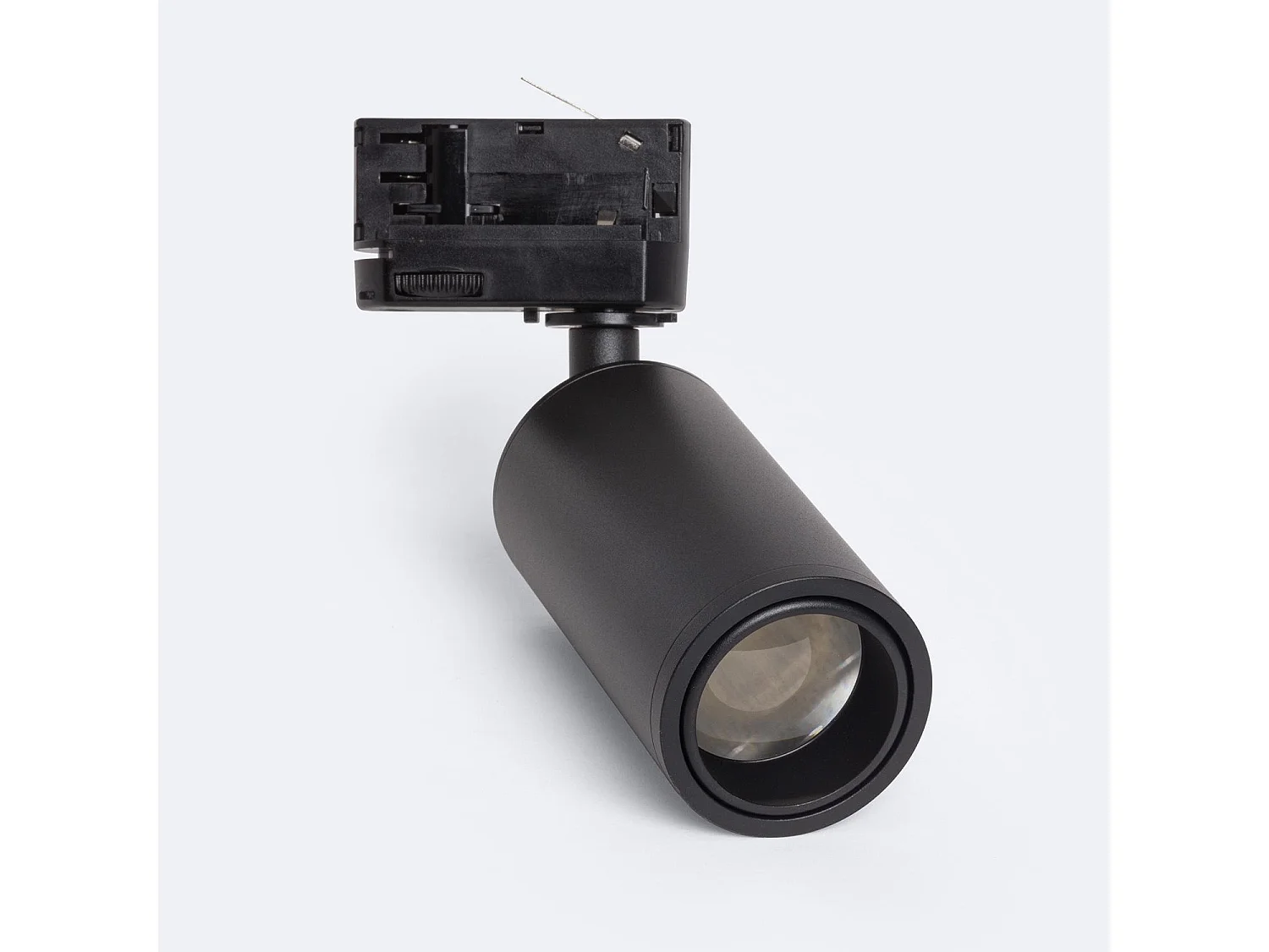 Spot à Douille sur Rail Triphasé Ágata Multiangle 10-50º pour Ampoule GU10 Noir