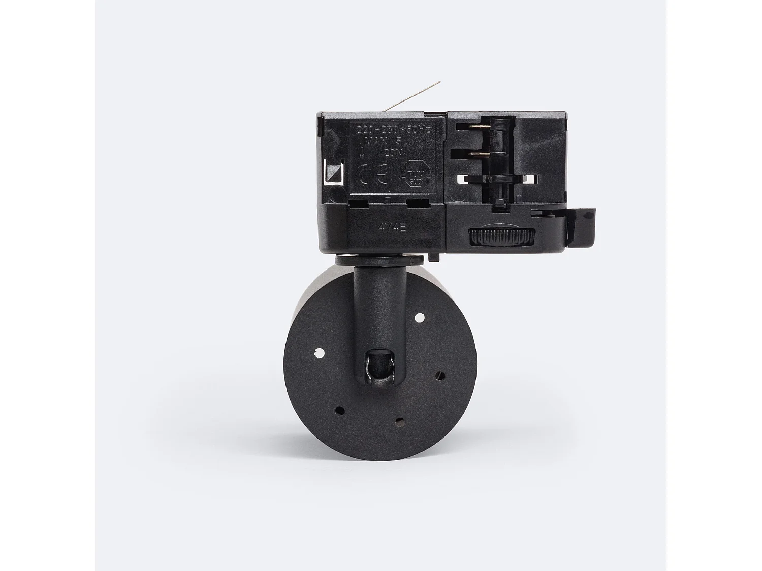 Spot à Douille sur Rail Triphasé Ágata Multiangle 10-50º pour Ampoule GU10 Noir