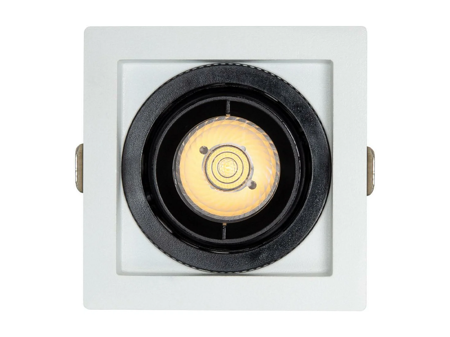 Faretto Downlight LED 7W COB Orientabile 360º Quadrato Foro 82x82mm CRI90 Expert Color No Flicker No Flicker 3000K Bianco Caldo