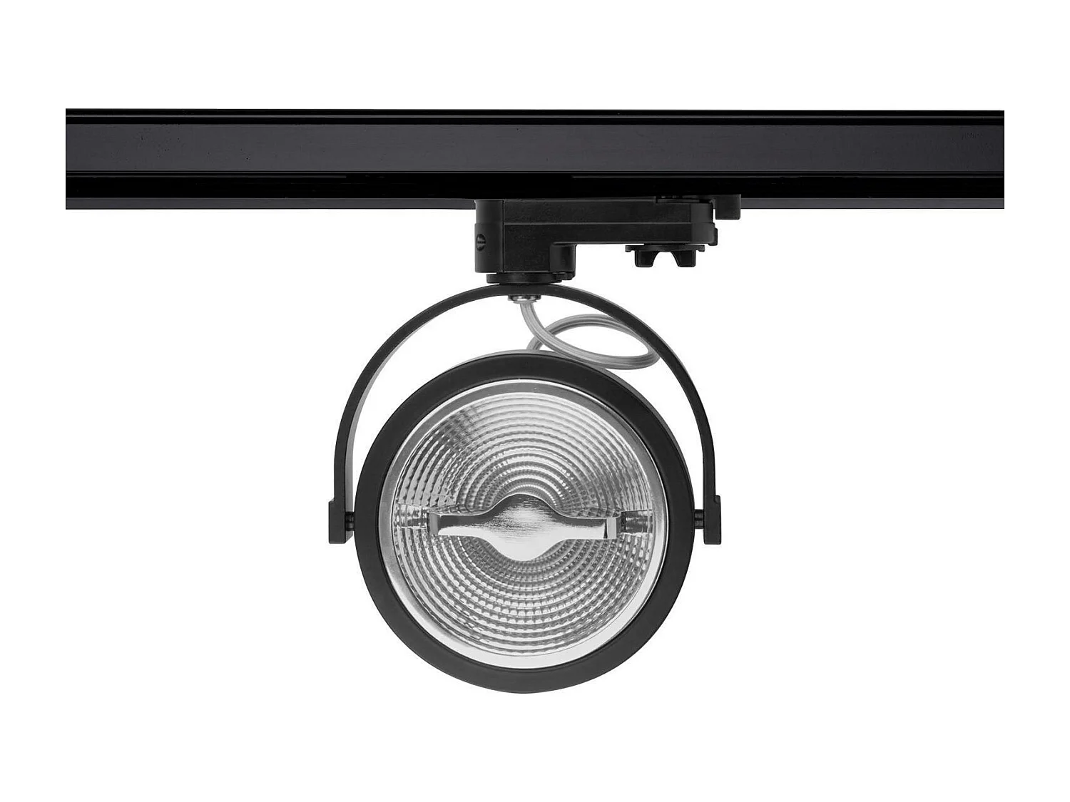 Spot LED sur Rail Triphasé CREE AR111 15W Dimmable Noir 2700K Blanc chaud